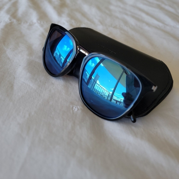 SAINT LAURENT SUNGLASS BLACK FRAME W/BLUE MIRRORED LENS SL 131/K COMBI 004 - Picture 7 of 11